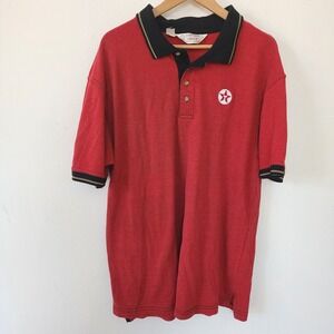 Texaco Gas Station Polo Shirt Employee Red Shirt Large Uniform Group